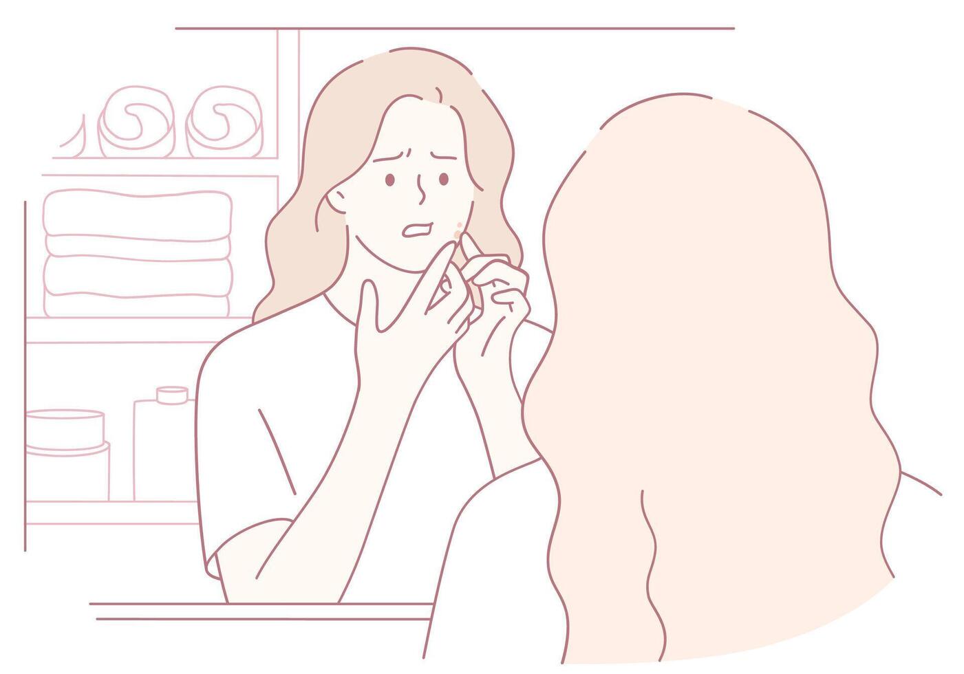 SelfReflection and a planned Skincare Routine can boost mental and emotional health vector