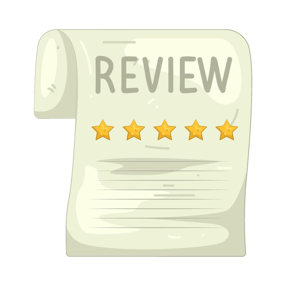 Illustration of Five Star Review Paper Scroll vector