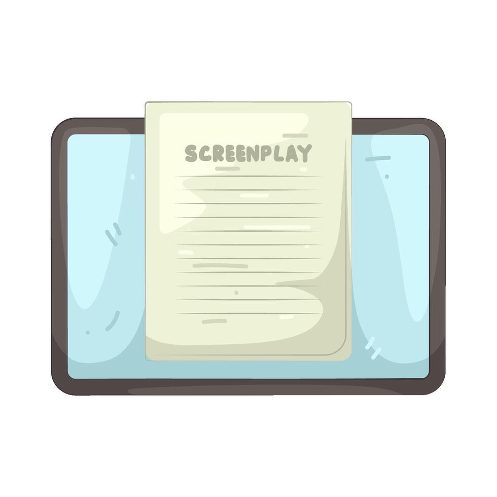 Illustration of Screenplay on Tablet vector