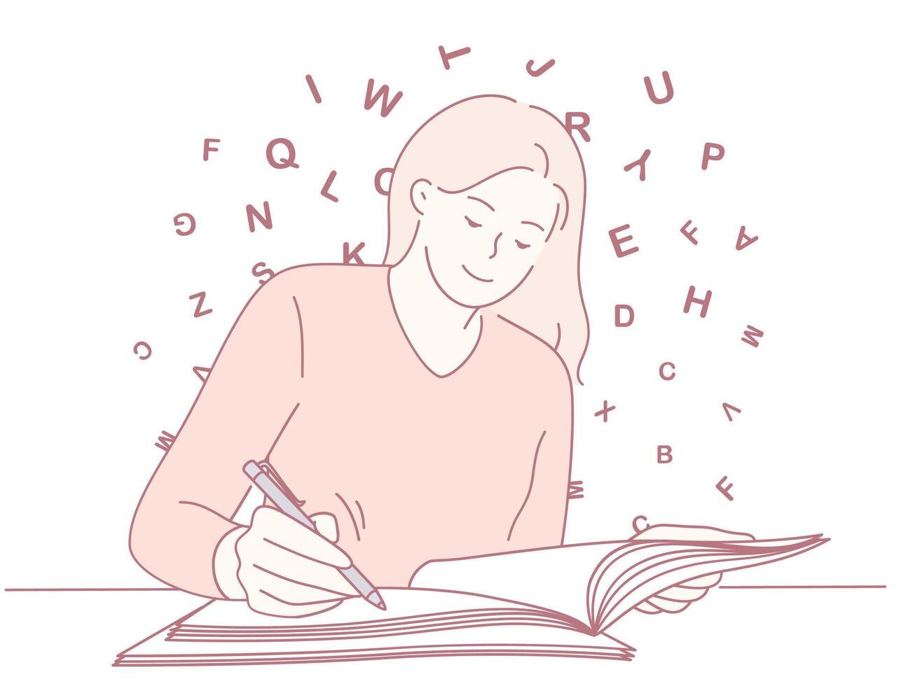 Engaging in Creative Writing and Deep Learning with Letters for Personal Growth and Expression vector