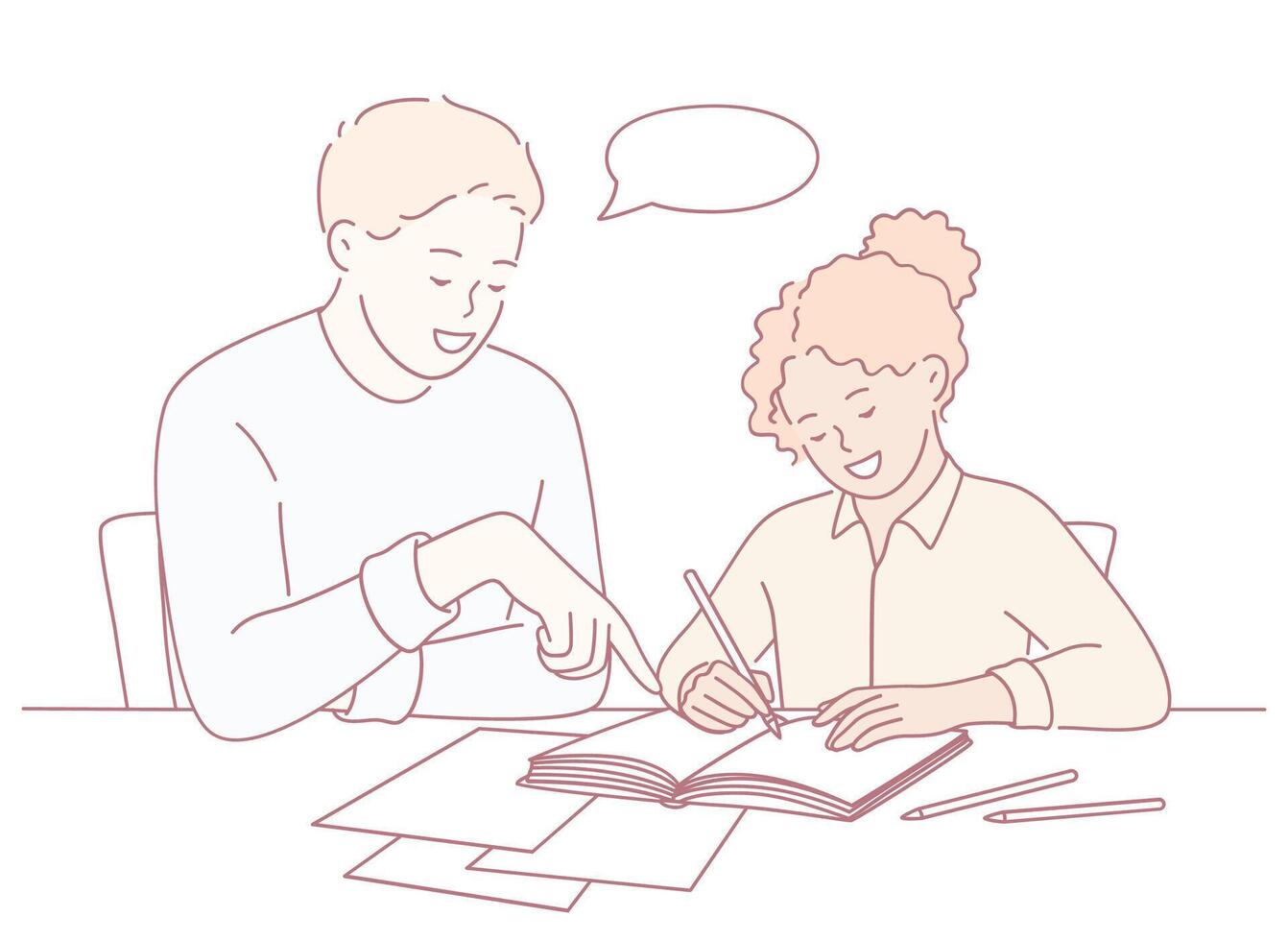 An Engaging and Interactive Learning Experience Between Teacher and Student for Growth vector