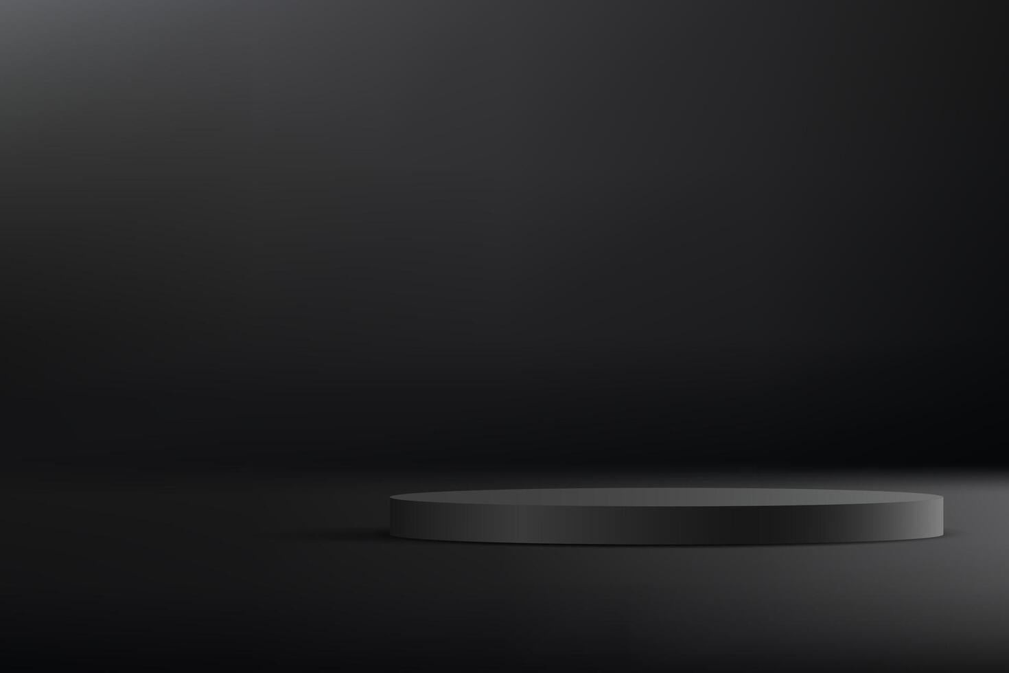 Black, Gray studio room background. Black background 3d with podium. Empty room with light effect. Space for selling products on the website. illustration. vector