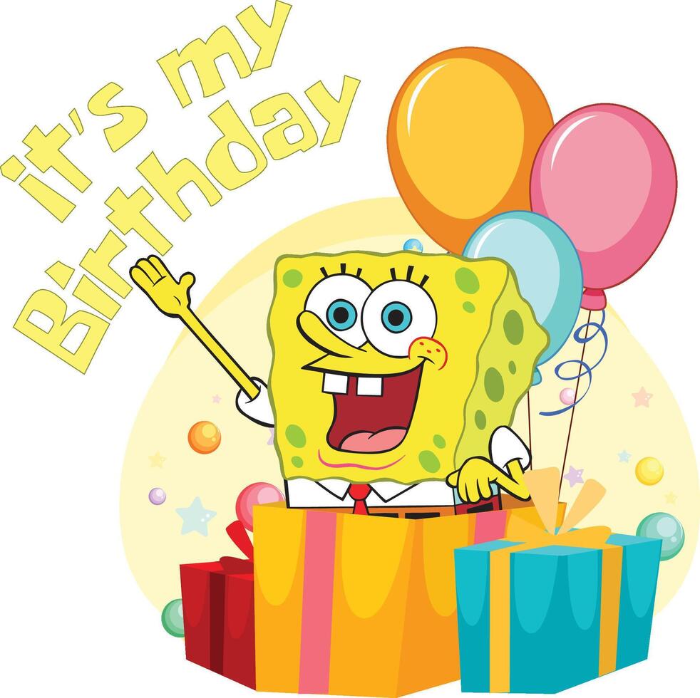 It's My Birthday SpongeBob vector