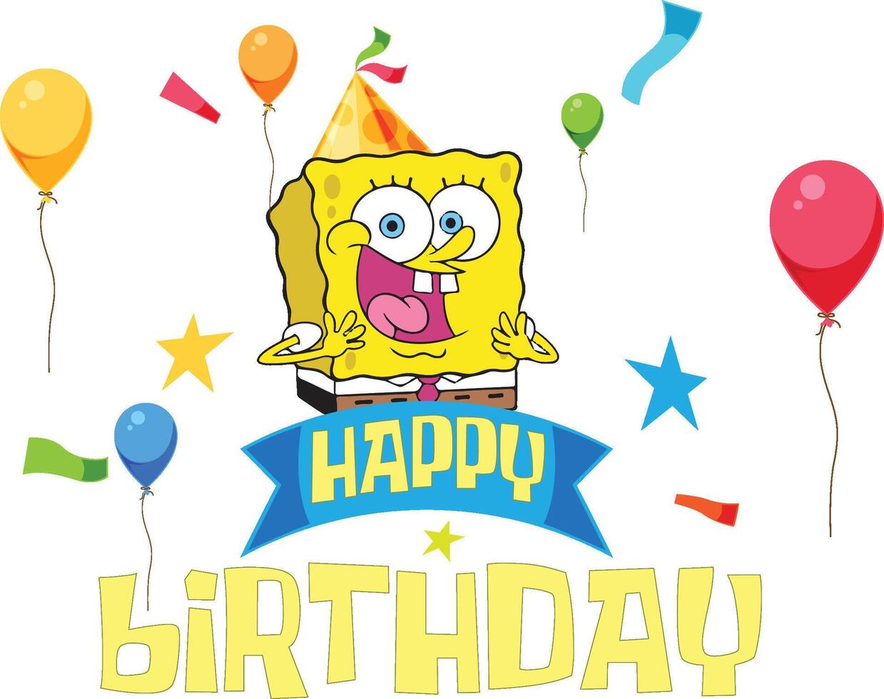 Birthday Boy SpongeBob vector