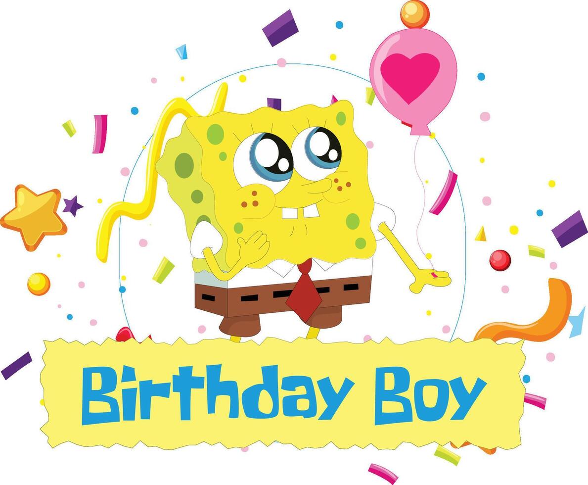 Birthday Boy Spongebob Design vector