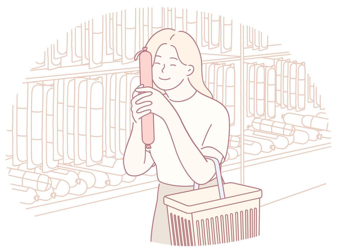 Enjoying a Joyful Shopping Experience Inside a Unique Craft Store Full of Inspiration vector