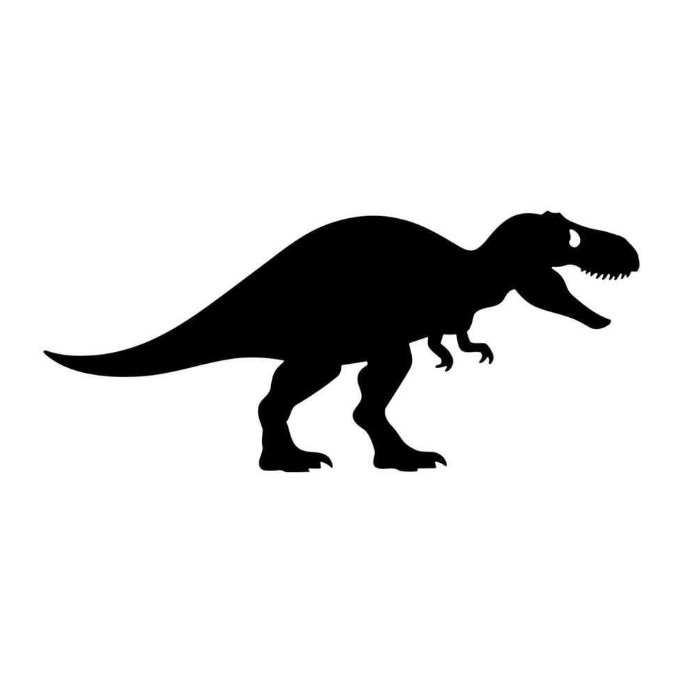 tyrannosaurus rex silhouette black and white vector