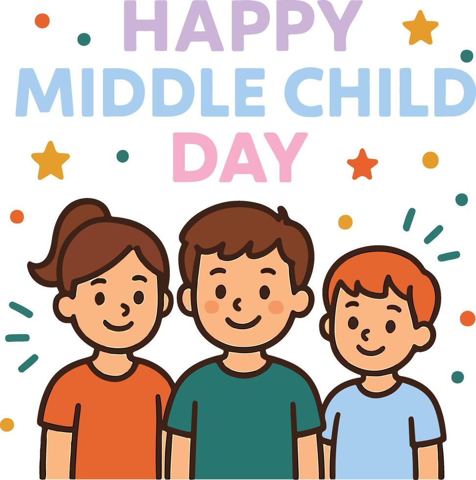 Happy Middle Child Day Celebration vector