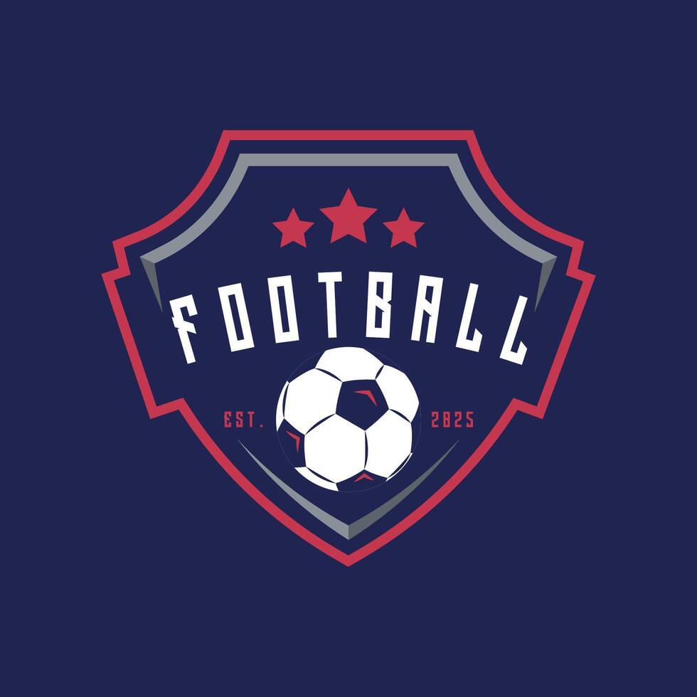 Soccer ball logo for team sports football. Football logo, badge or emblem. illustration. vector