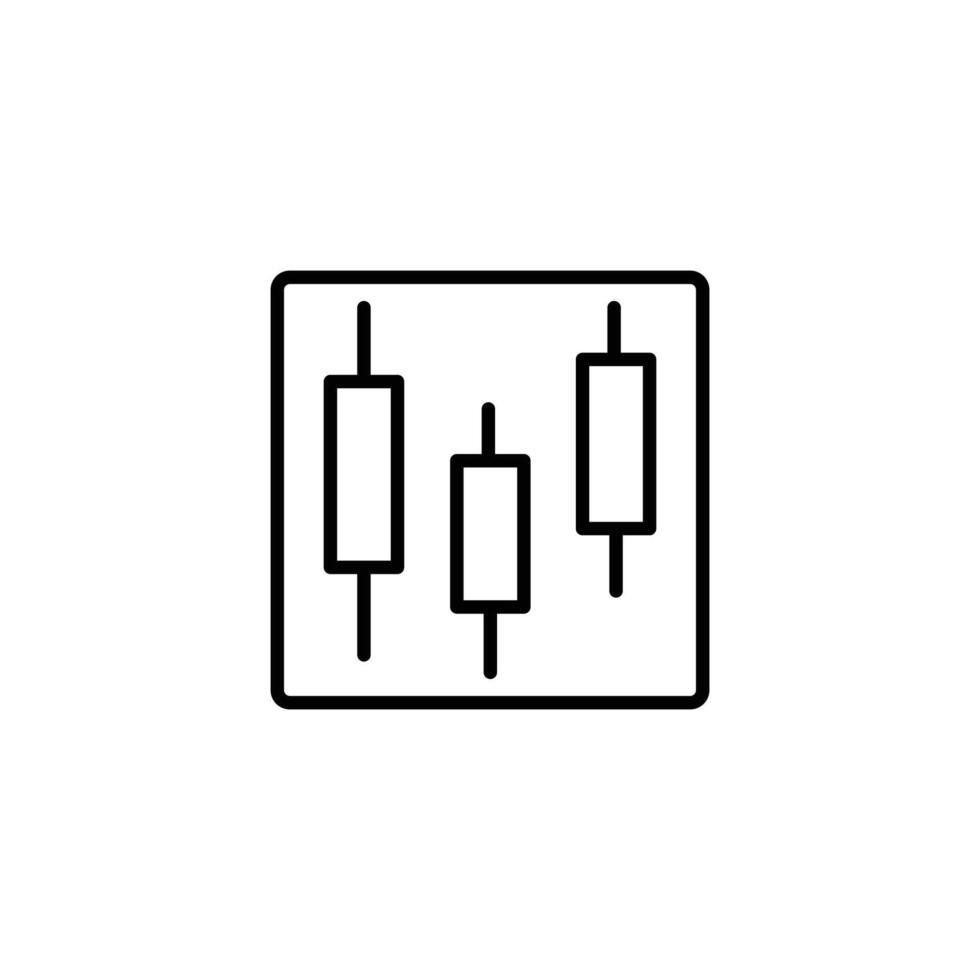 Simple candlestick chart icon. Financial market data visualization. vector