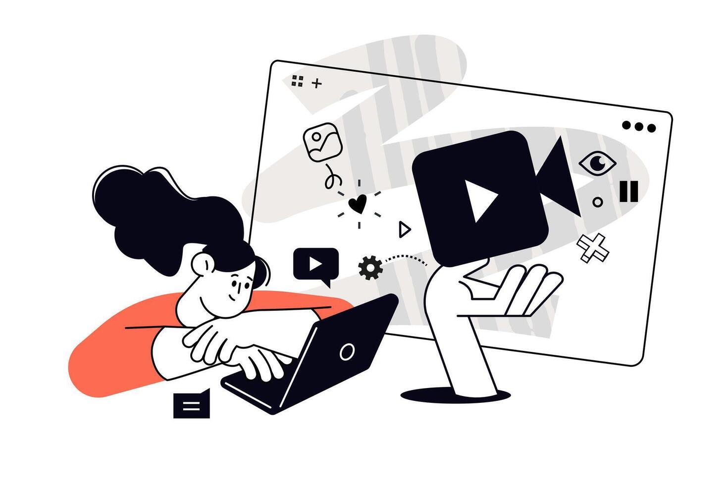 app. illustration for web banner, social media banner, business presentation, marketing material. vector