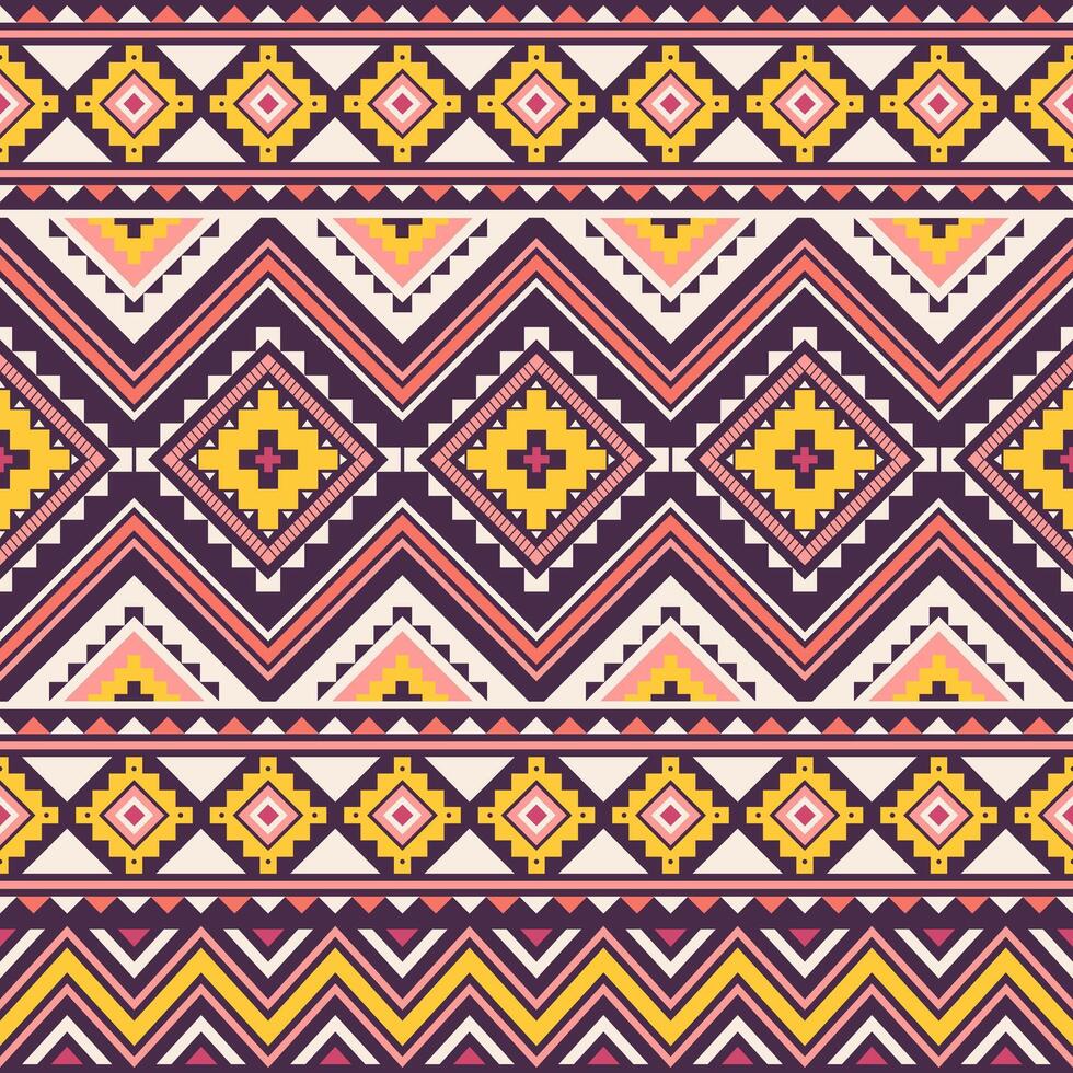 Tribal striped seamless pattern. Aztec colorful geometric background. Can be used in textile design, web design vector