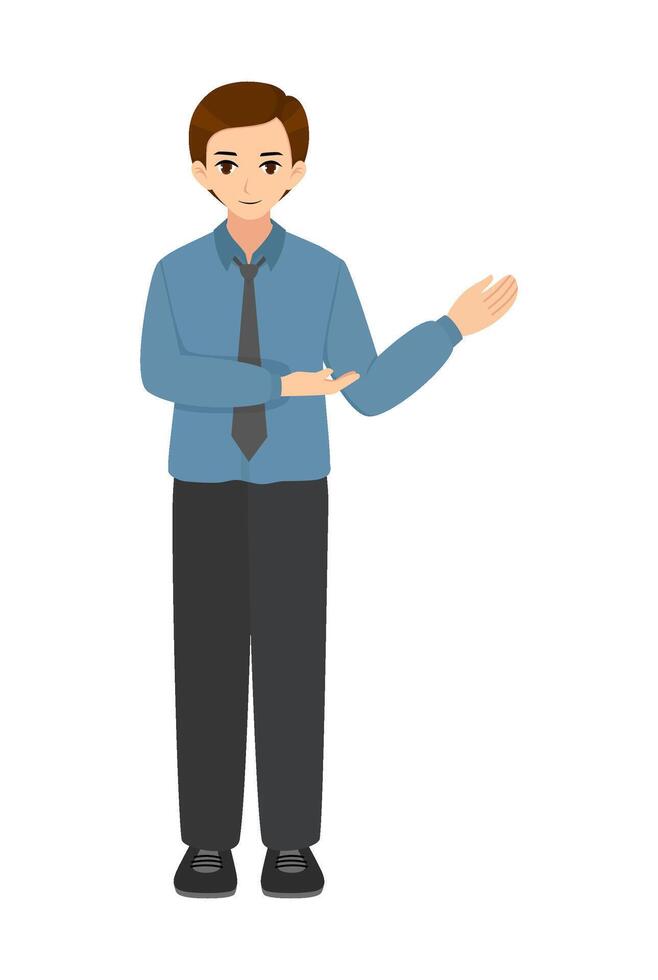 Single Business man doing presentation vector
