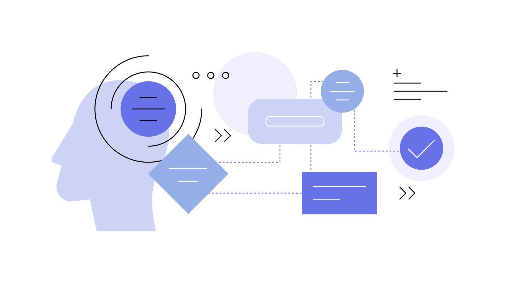 Mind algorithms. Thinking flowchart. Infographic flat illustration vector