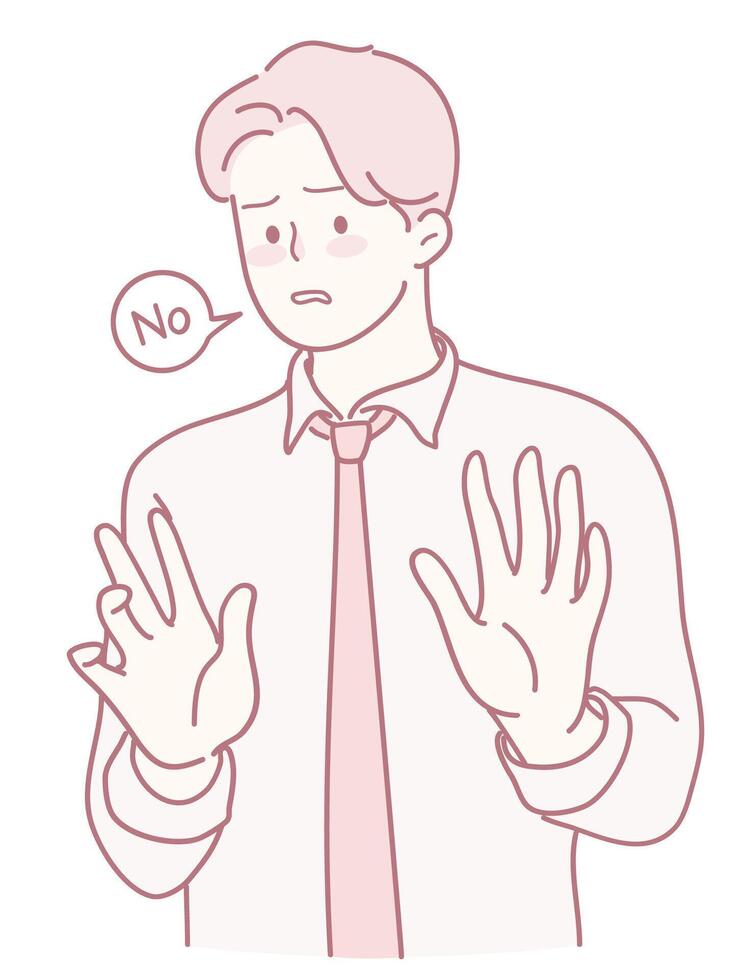 A Cartoon Characters Response to Refusal Exploring Emotional Gestures and Reactions vector