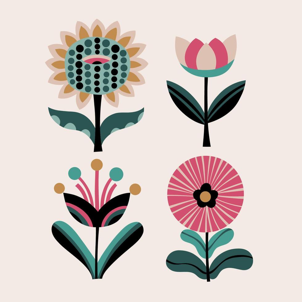 Minimalistic botanical graphic elements. vector