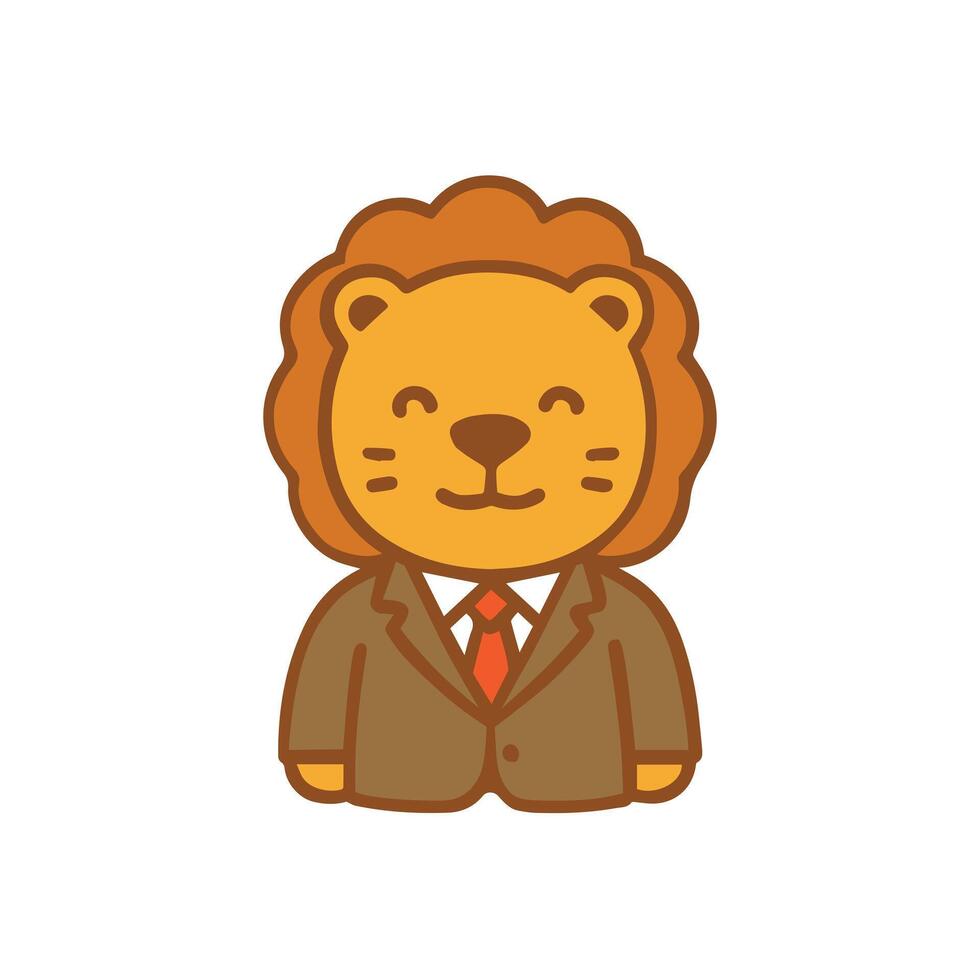 Cute Cartoon Lion in a Suit vector