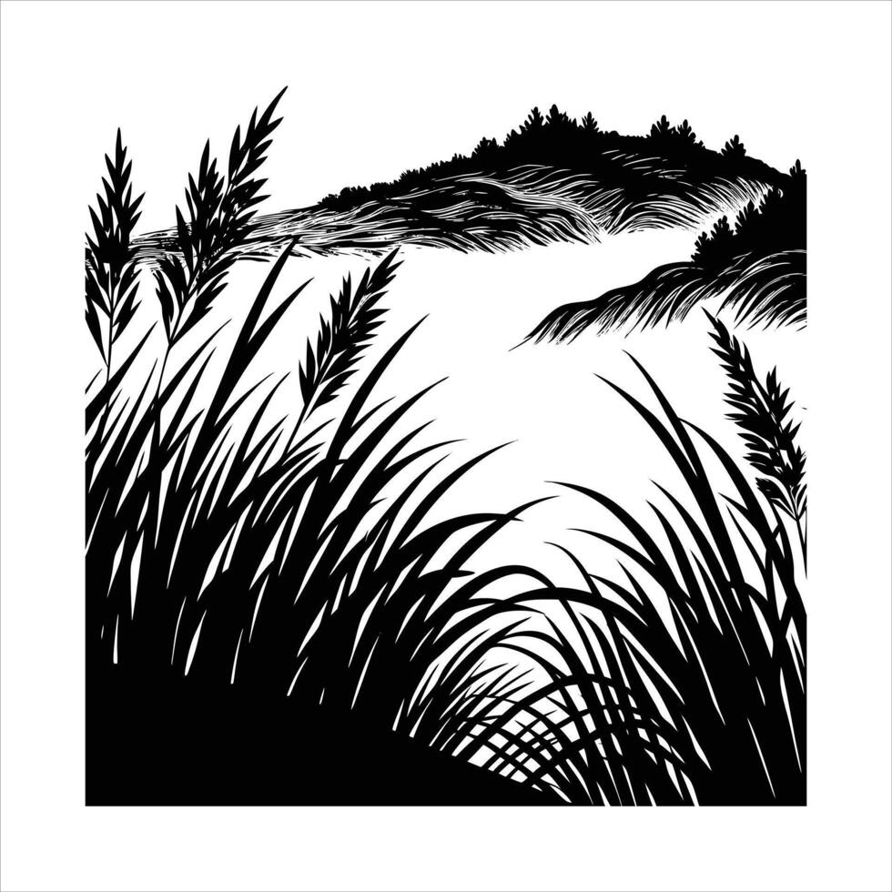 Hilltop with yellow vector