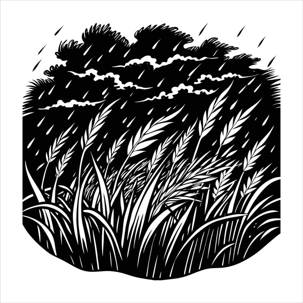 Grass Dancing Wind vector