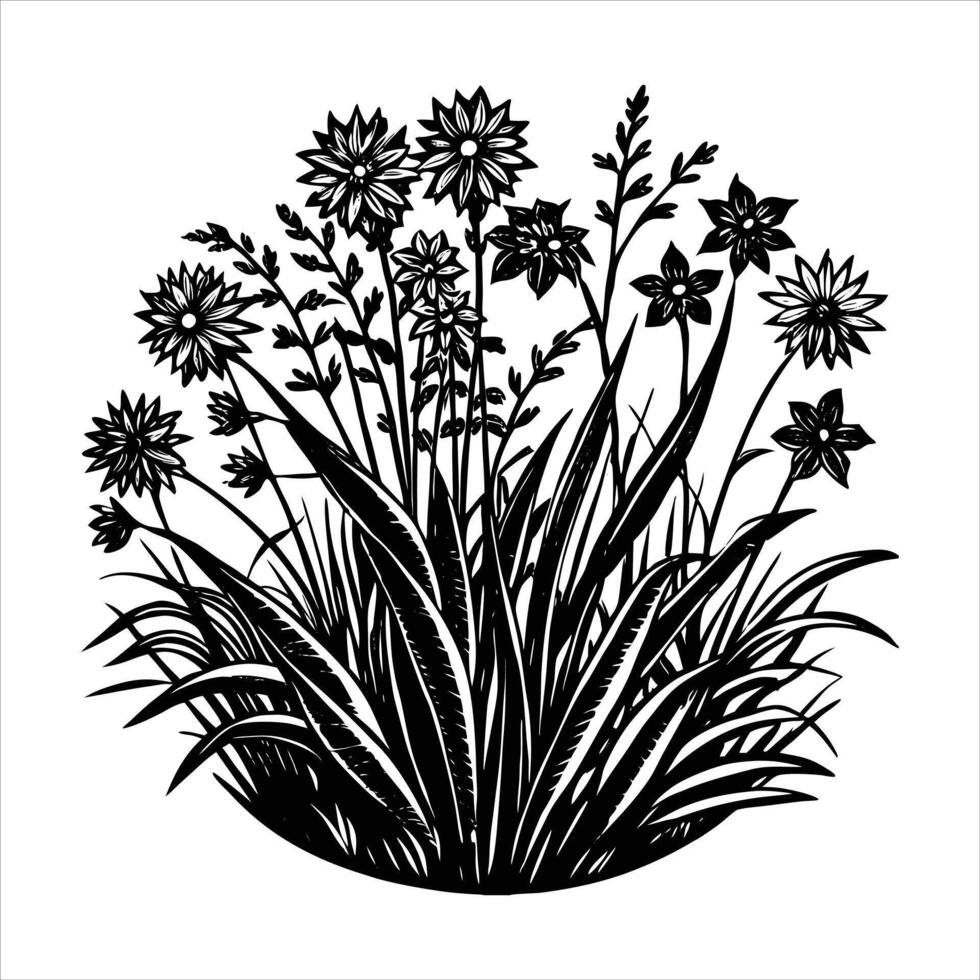 Blooming Grass Wind vector