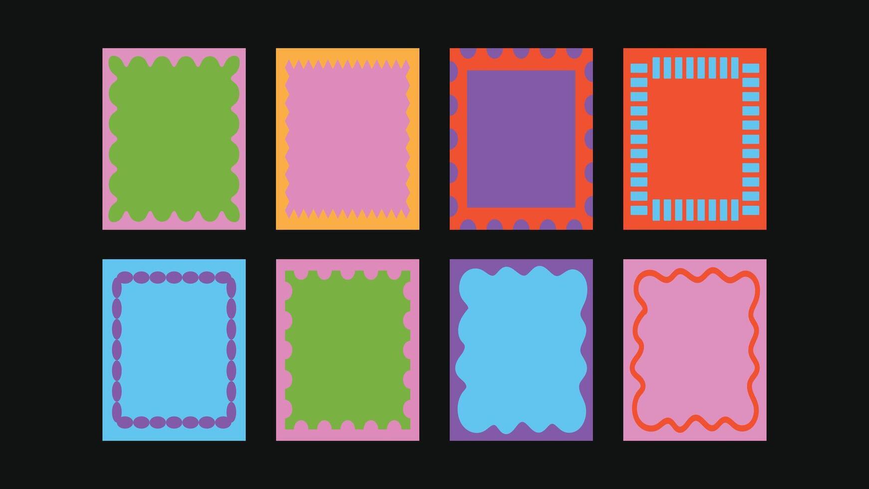 Seaside abstract cut out frames in hand drawn borders and design elements for weddings, birthday cards, party invites and ocean-inspired prints vector