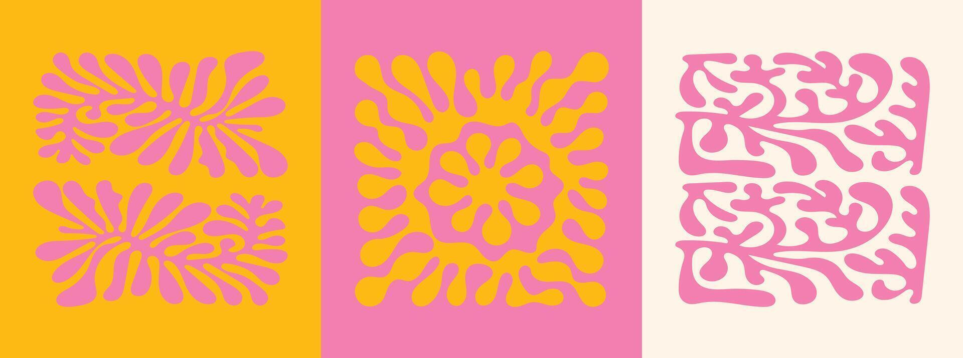 floral illustrations botanic templates with copy space, perfect for posters, frames and modern wall art prints vector