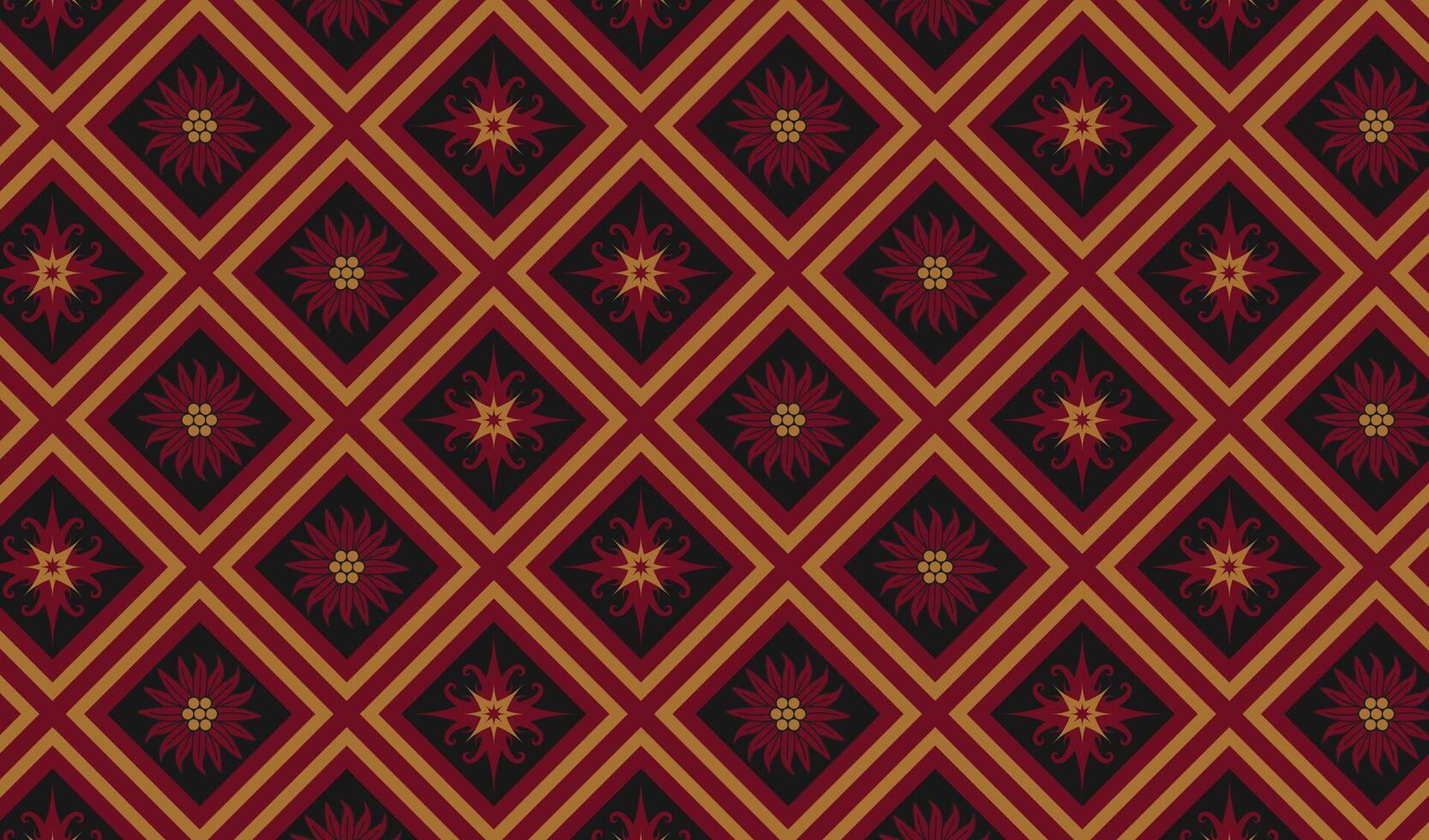 traditional custom made batik tribal floral pattern ethnic ornament art wallpaper red black background suitable for textile printing vector