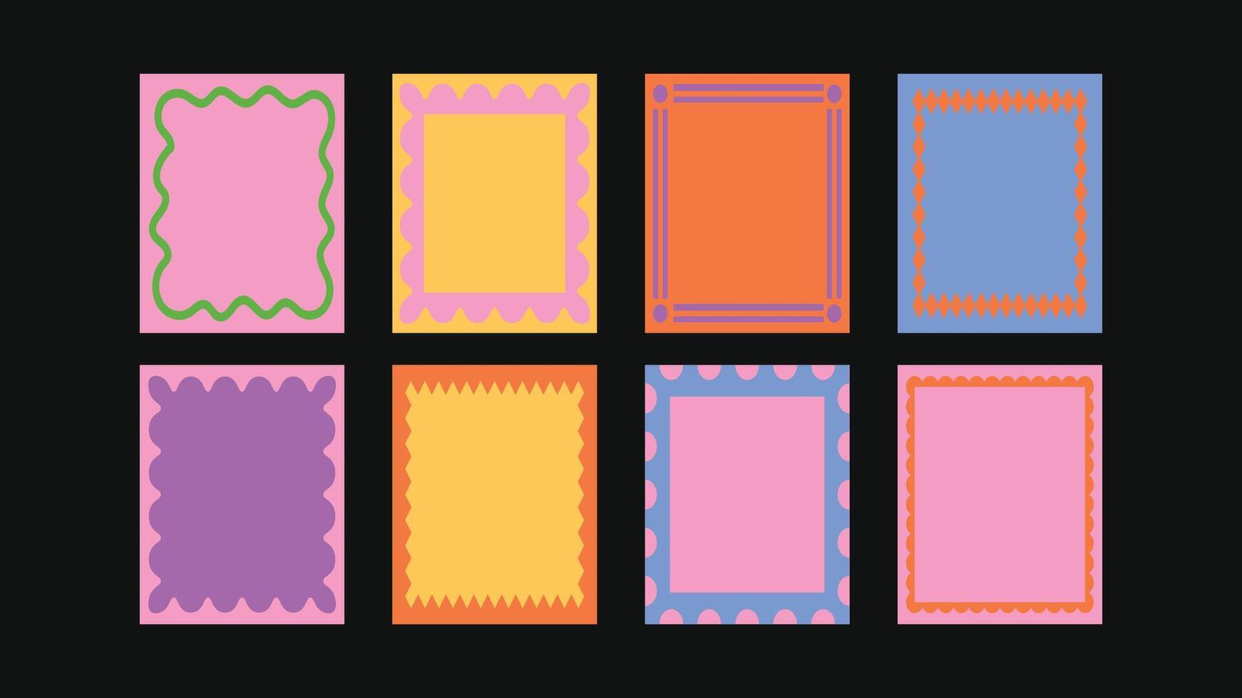 Seaside abstract cut out frames in hand drawn style borders and design elements for weddings, birthday cards, party invites and ocean-inspired prints vector
