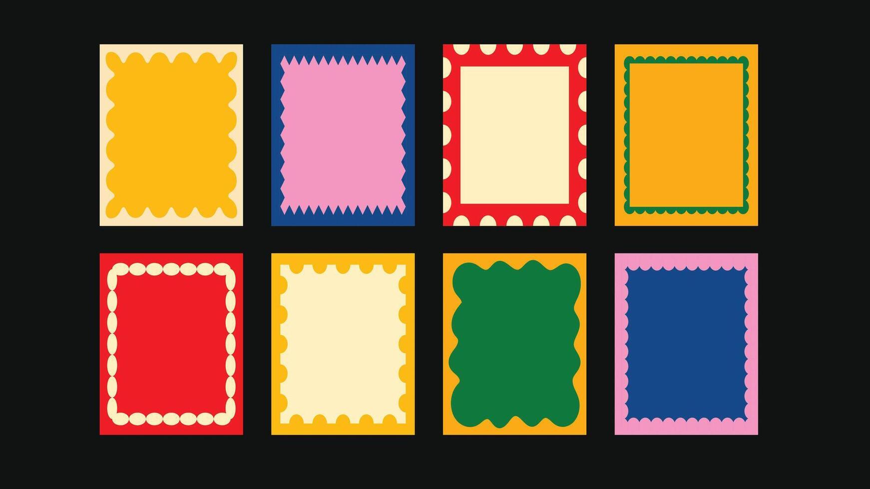 Marine-inspired hand drawn borders and frames design in coastal cut out style for wedding invitations, birthday cards, prints with space for text vector