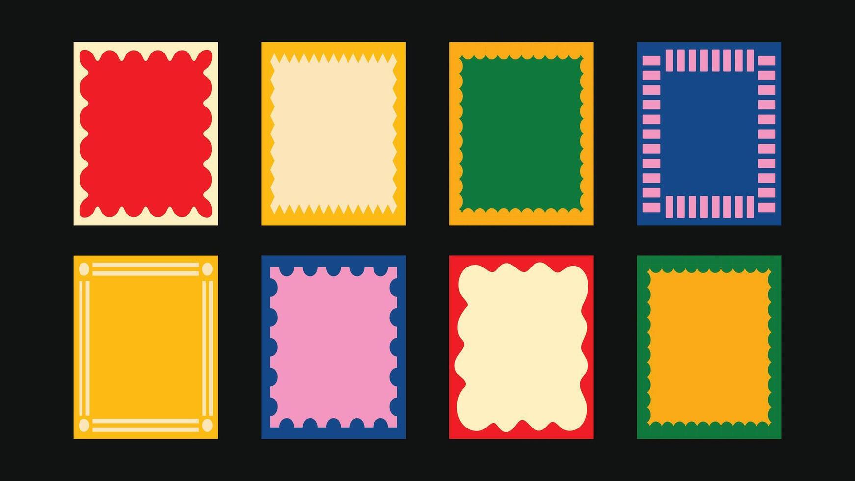 set of hand drawn cut out style frames and borders abstract design elements for wedding, birthday party invitations, greeting cards, prints, in marine coastal style with copy space for text vector