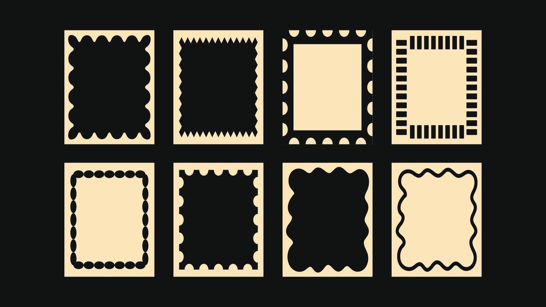 cut out frame illustrations abstract hand drawn borders for wedding cards, invitations, birthday greetings and decorative prints with copy space vector
