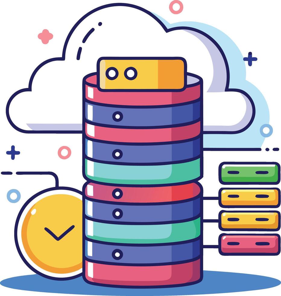 Cloud Server and Data Upload vector