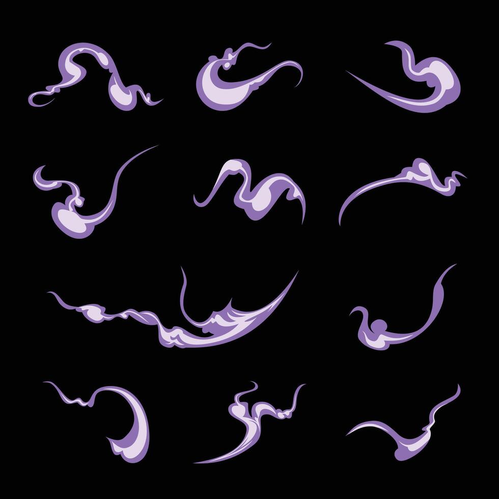 abstract purple smoke anime effect vector