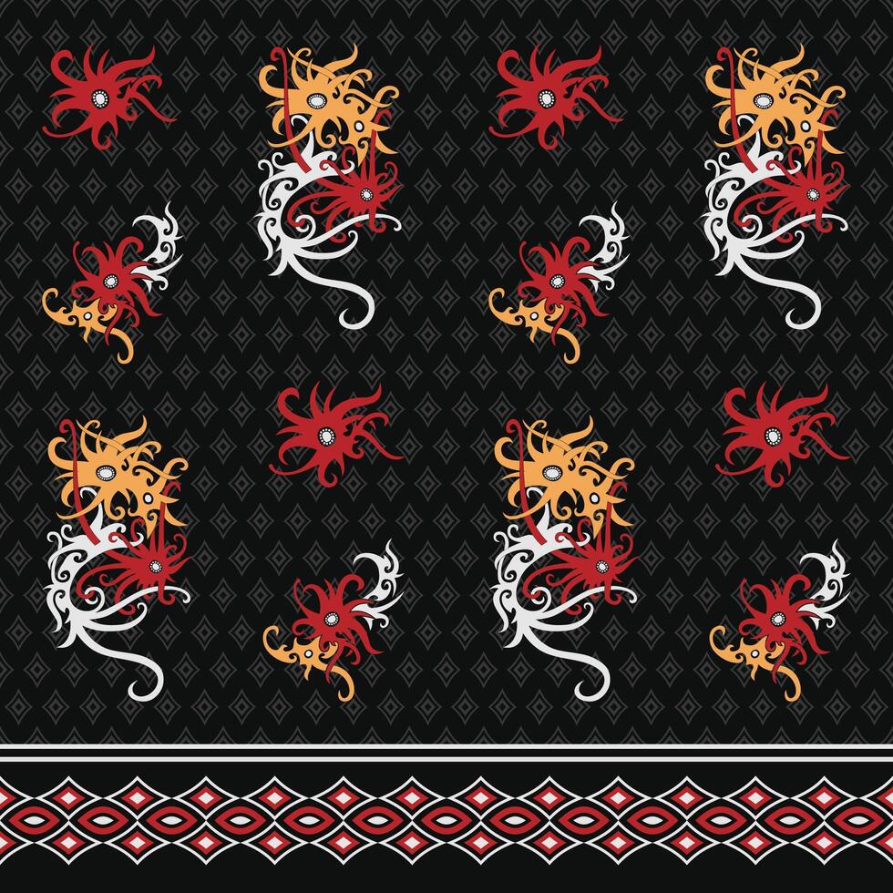 abstract kalimantan ethnic batik pattern vector