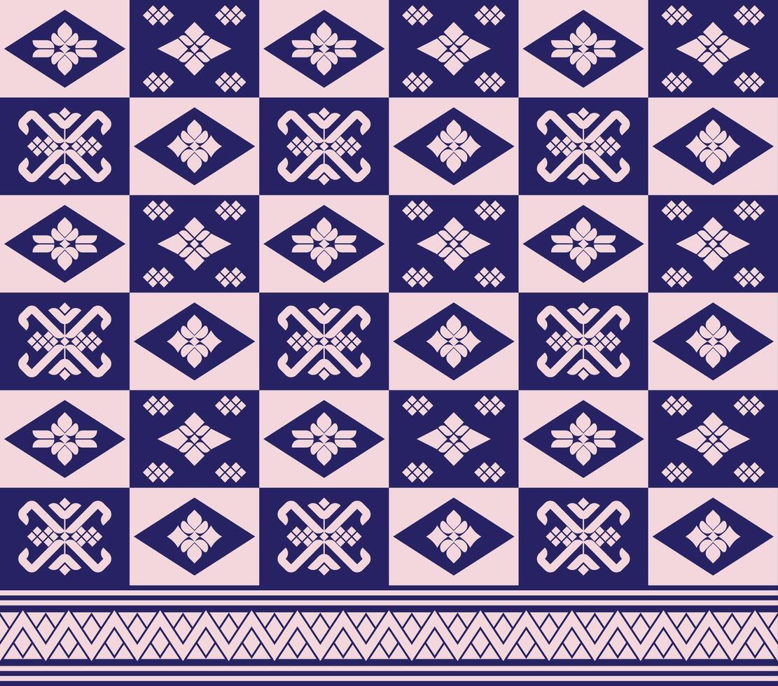 geometric ethnic tenun fabric pattern vector