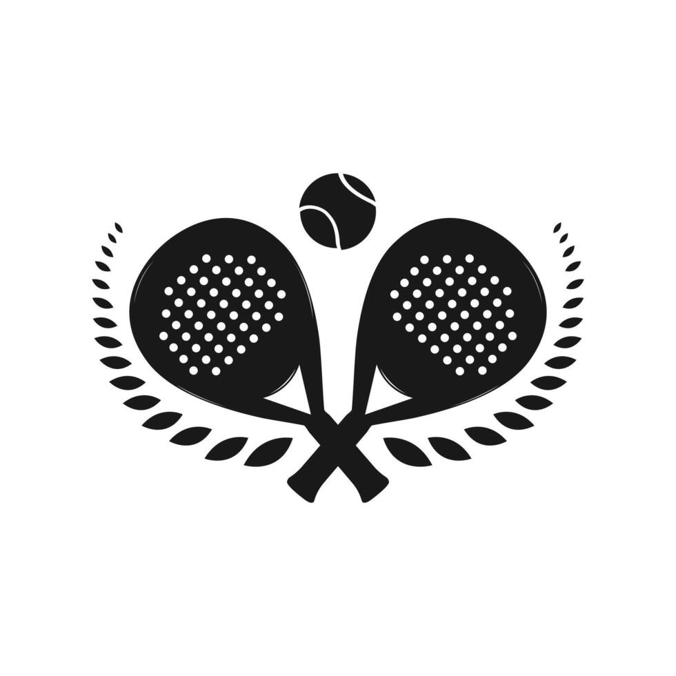 Flat design Logo two padel racket, ball icon, and wings, ideal for UI, apps, infographics, and modern visuals. vector