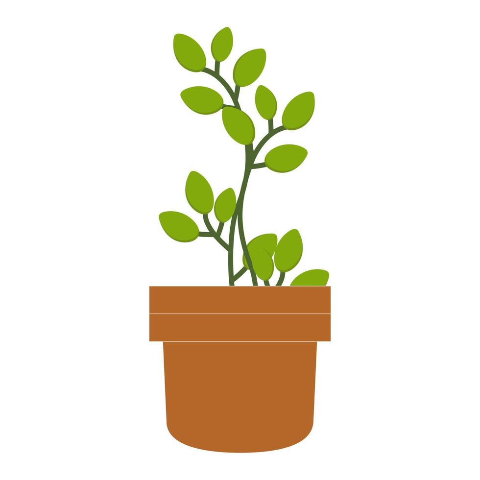 Sustainable July Concept, Simple Potted Plant Flat Art vector