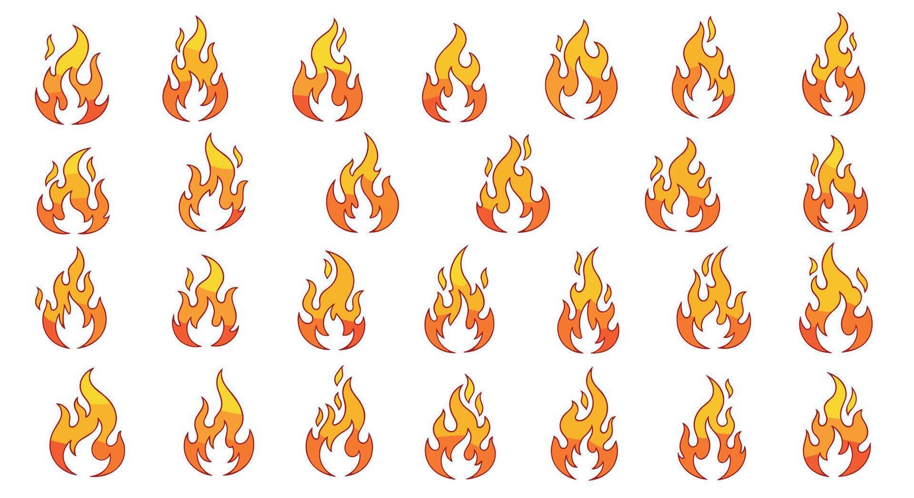 An Exploration of Fire Visualized Through Animated Sprites Depicting Dynamic Flames vector