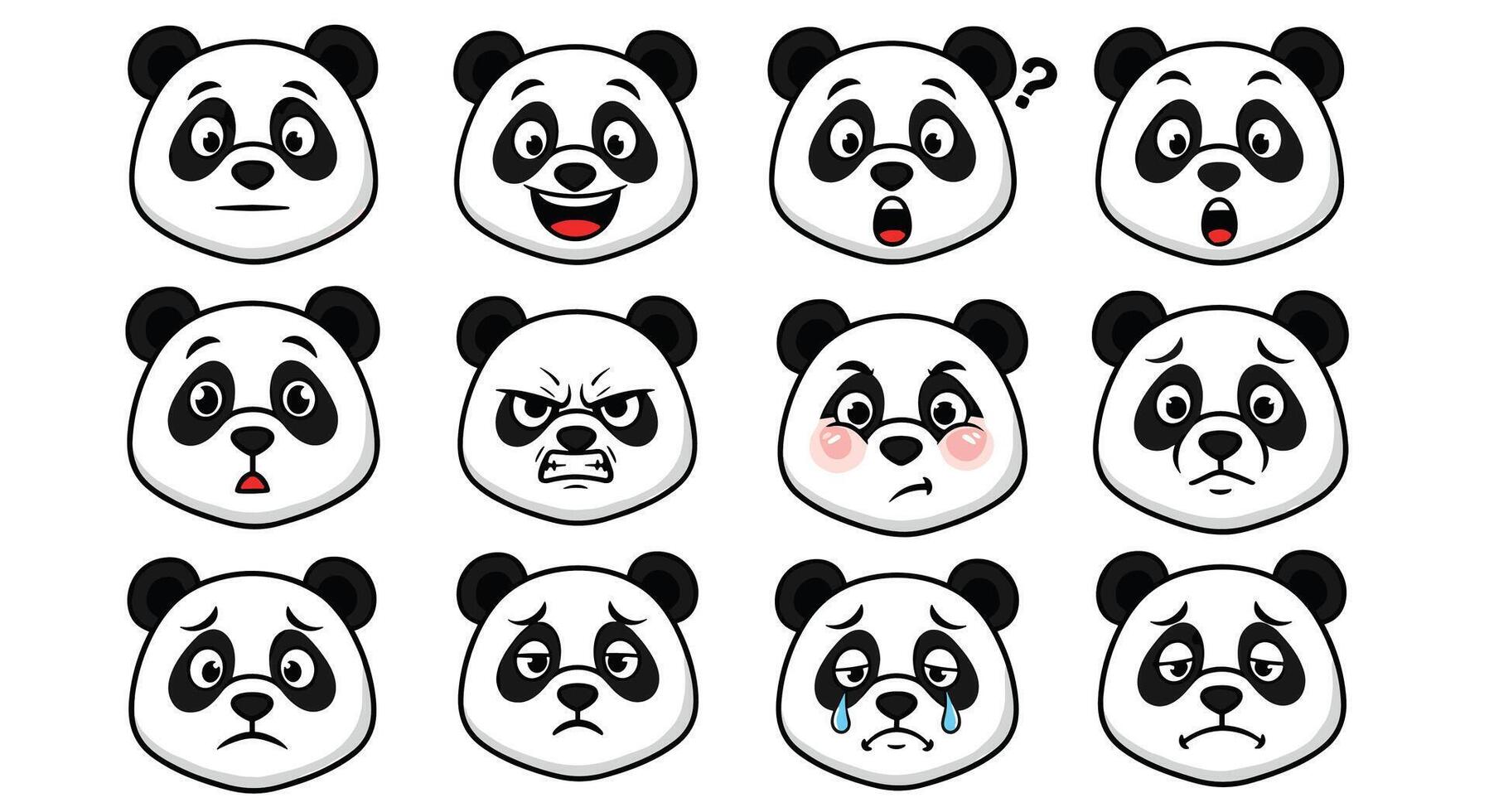 Exploring Diverse Panda Facial Expressions A Comprehensive Guide to Understanding Emotions Through Pandas vector