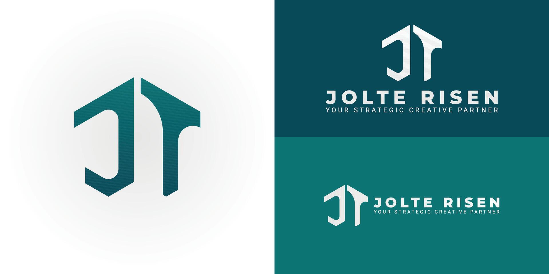 Modern JR logo for Marketing and Creative Agencies. Geometric design representing strategic insights, creative solutions, and brand growth. vector