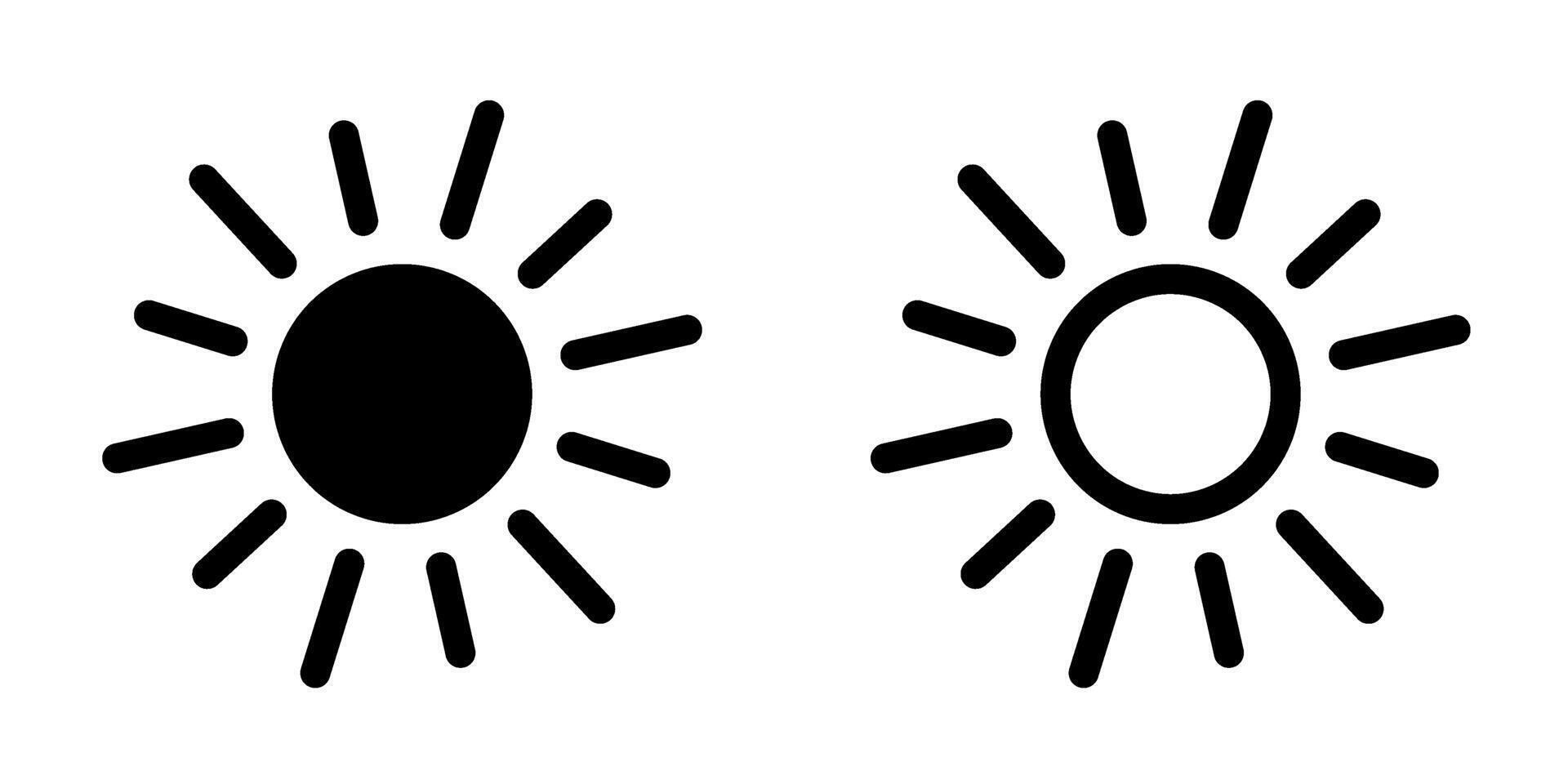 Sun icon. Solid and line sun icon. vector