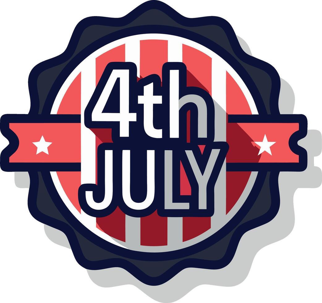 Fourth of July Patriotic Holiday Badge Icon Illustration vector
