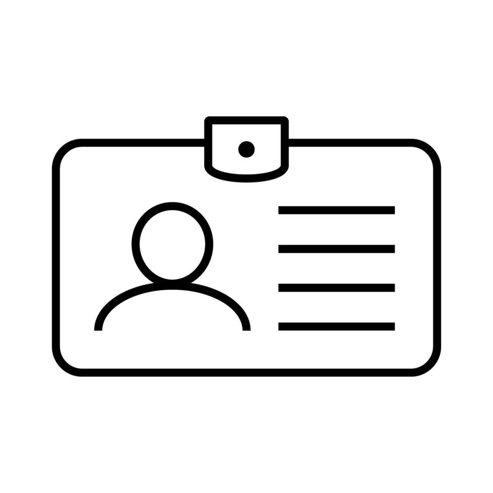 ID Card line icon. Employee clerk card line icon, driver license icon. vector