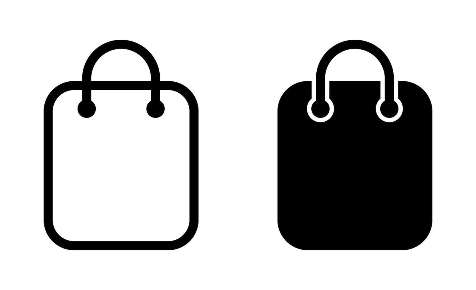 Shopping bag icons. Paper bag icon. vector
