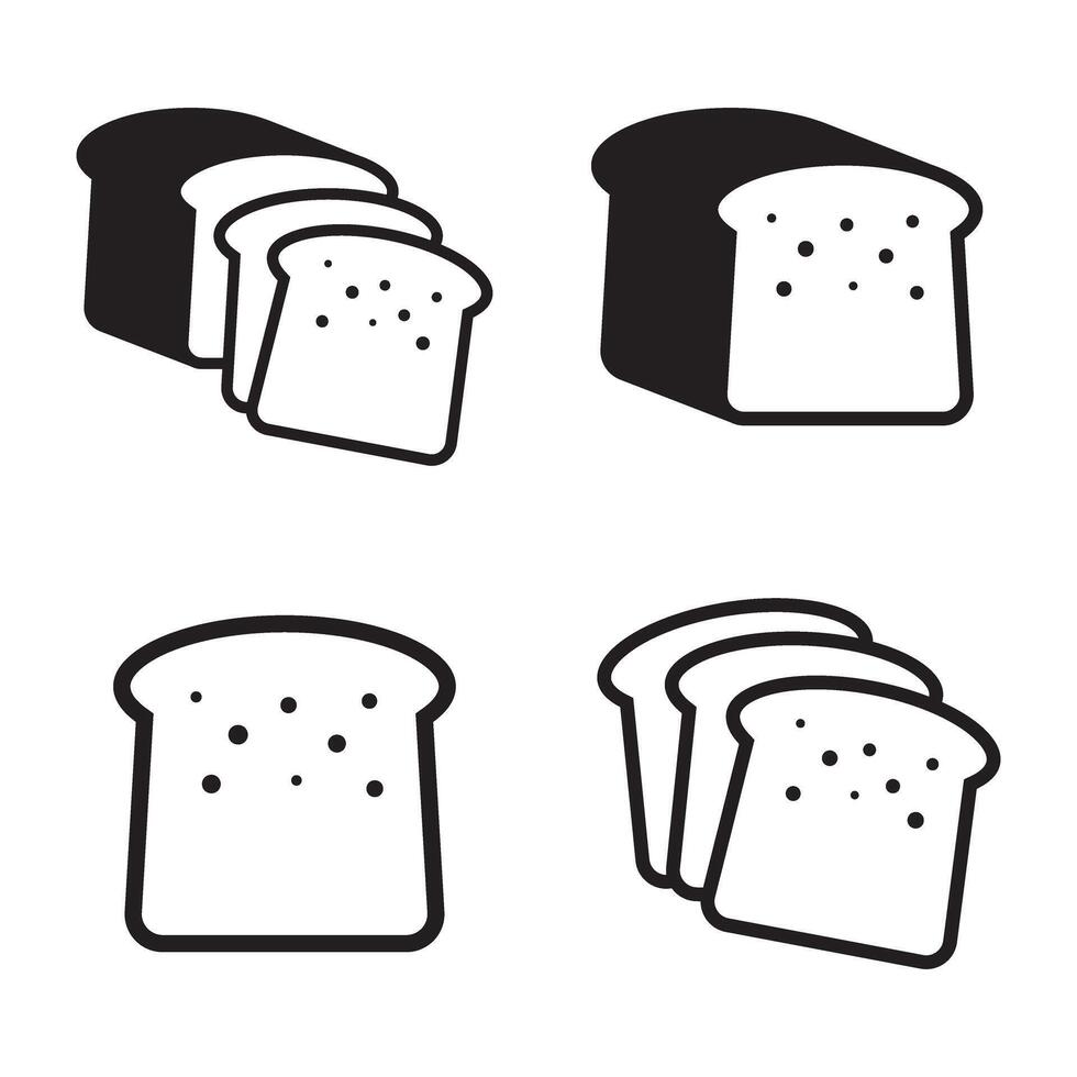 Bread slice icon. Bread icons set. vector