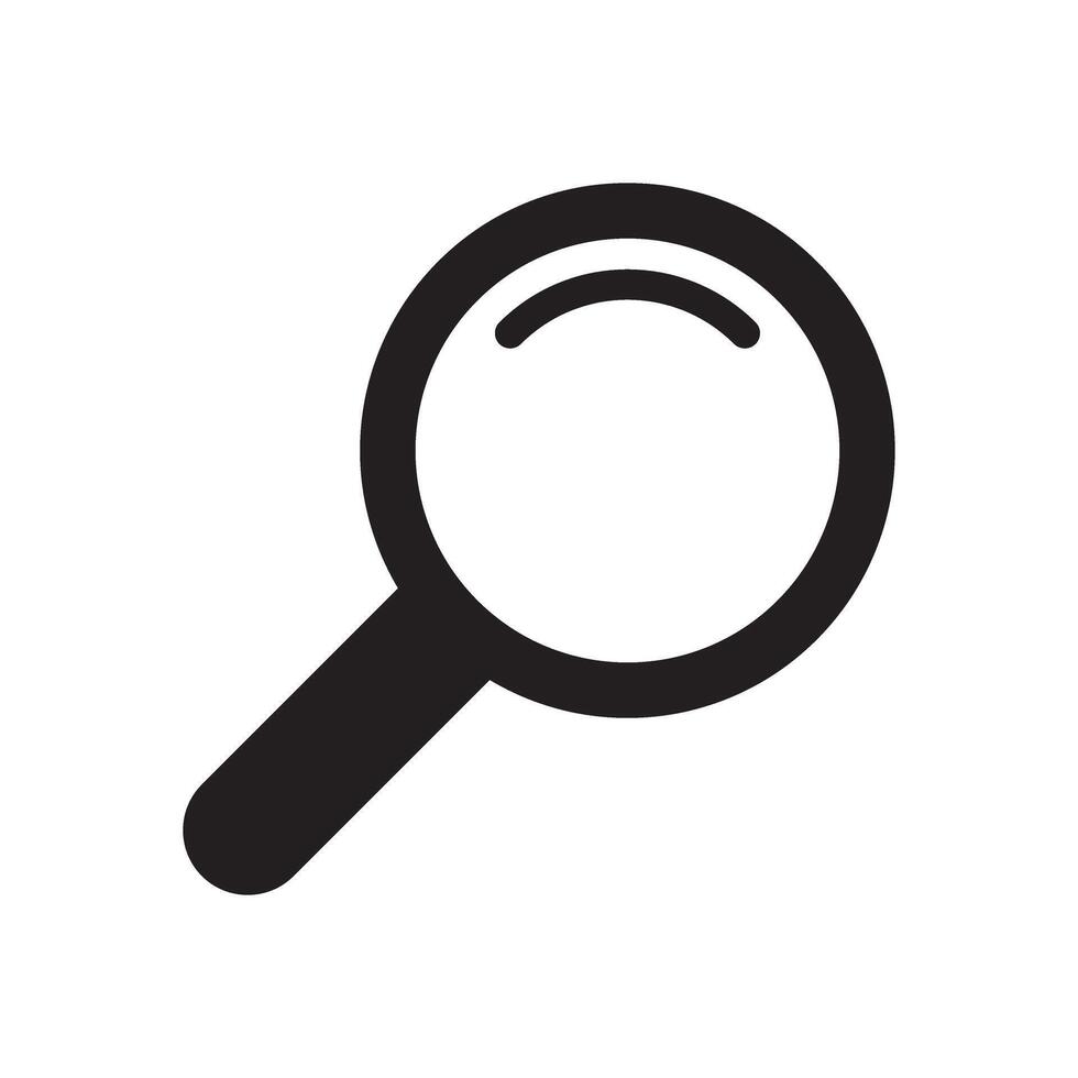 Magnifying glass icon, magnifier icon. Loupe solid icon. vector