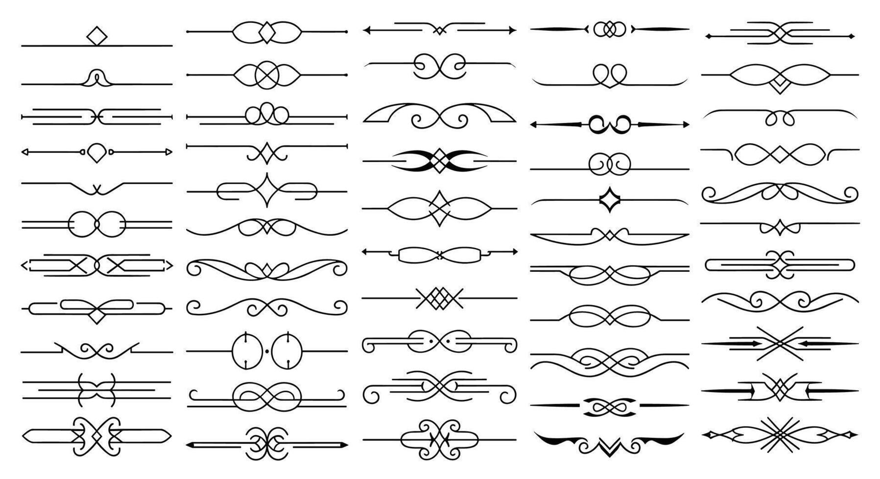 A Collection of Ornamental Dividers Decorative Text Separators and Design Elements for Graphic Projects vector
