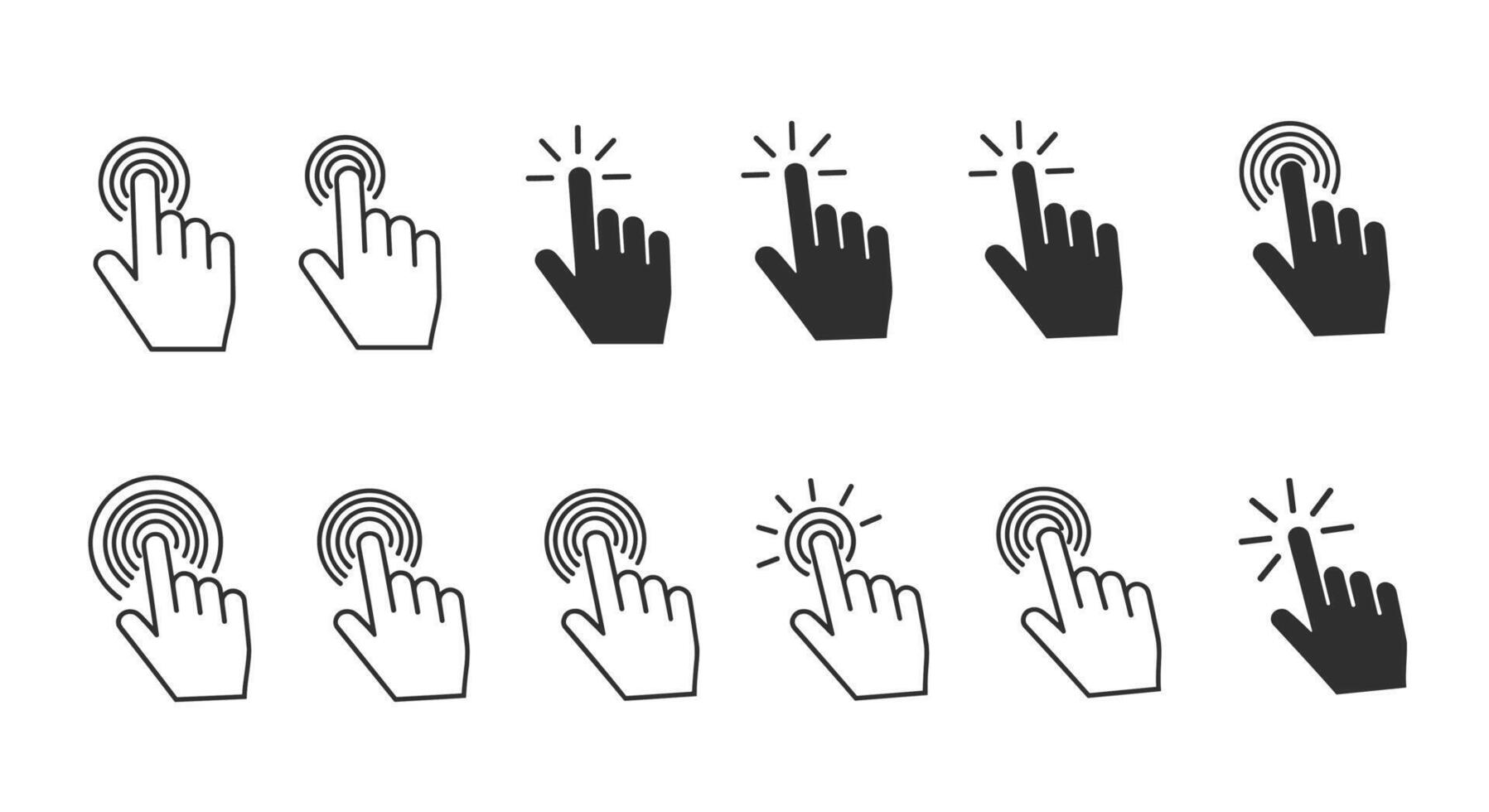 Finger Touchscreen Gestures Illustrations for Web Design and Mobile Application Interfaces vector
