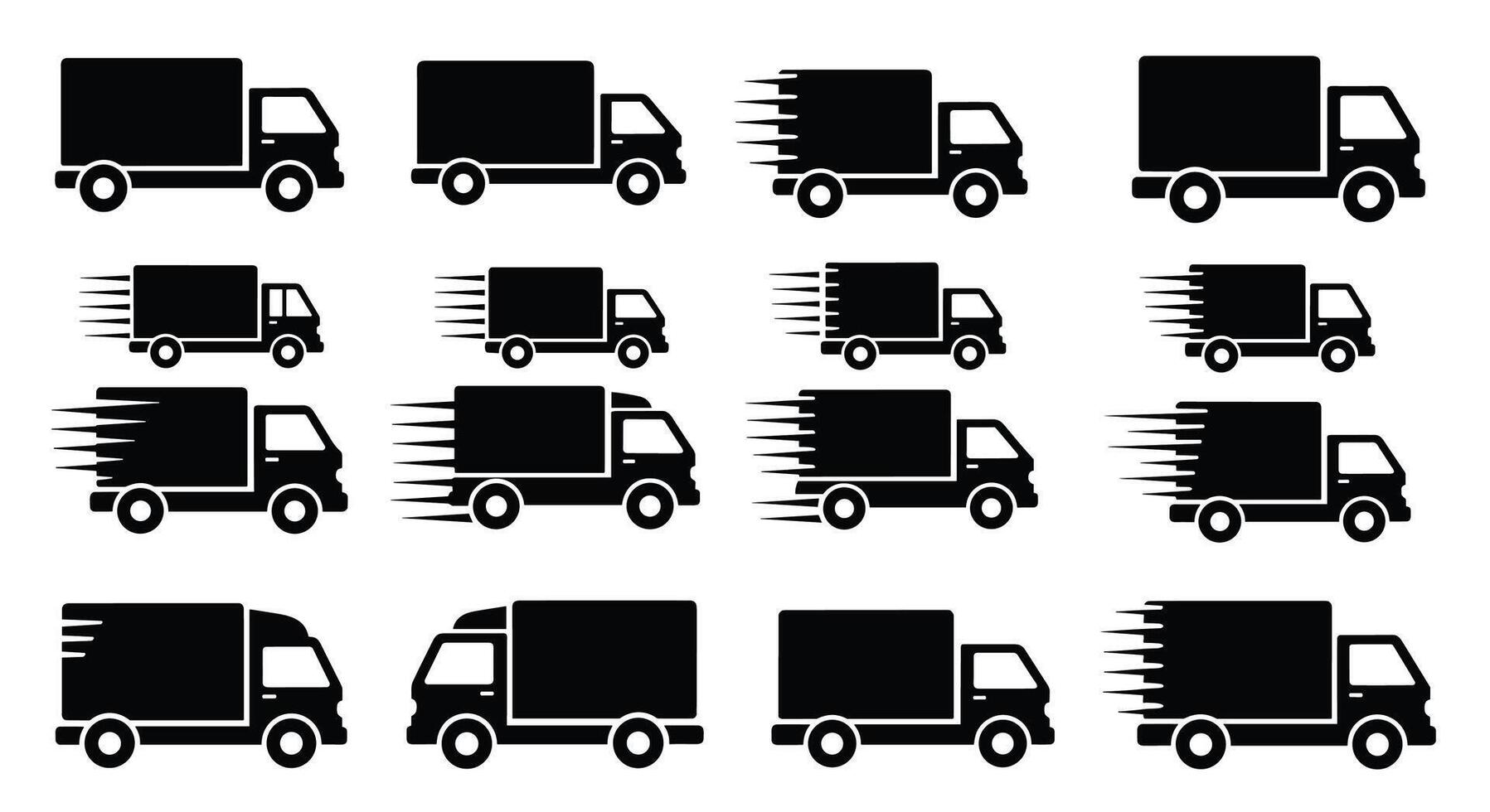 Efficient Delivery Services A Fleet of Trucks Ready to Transport Goods Fast vector
