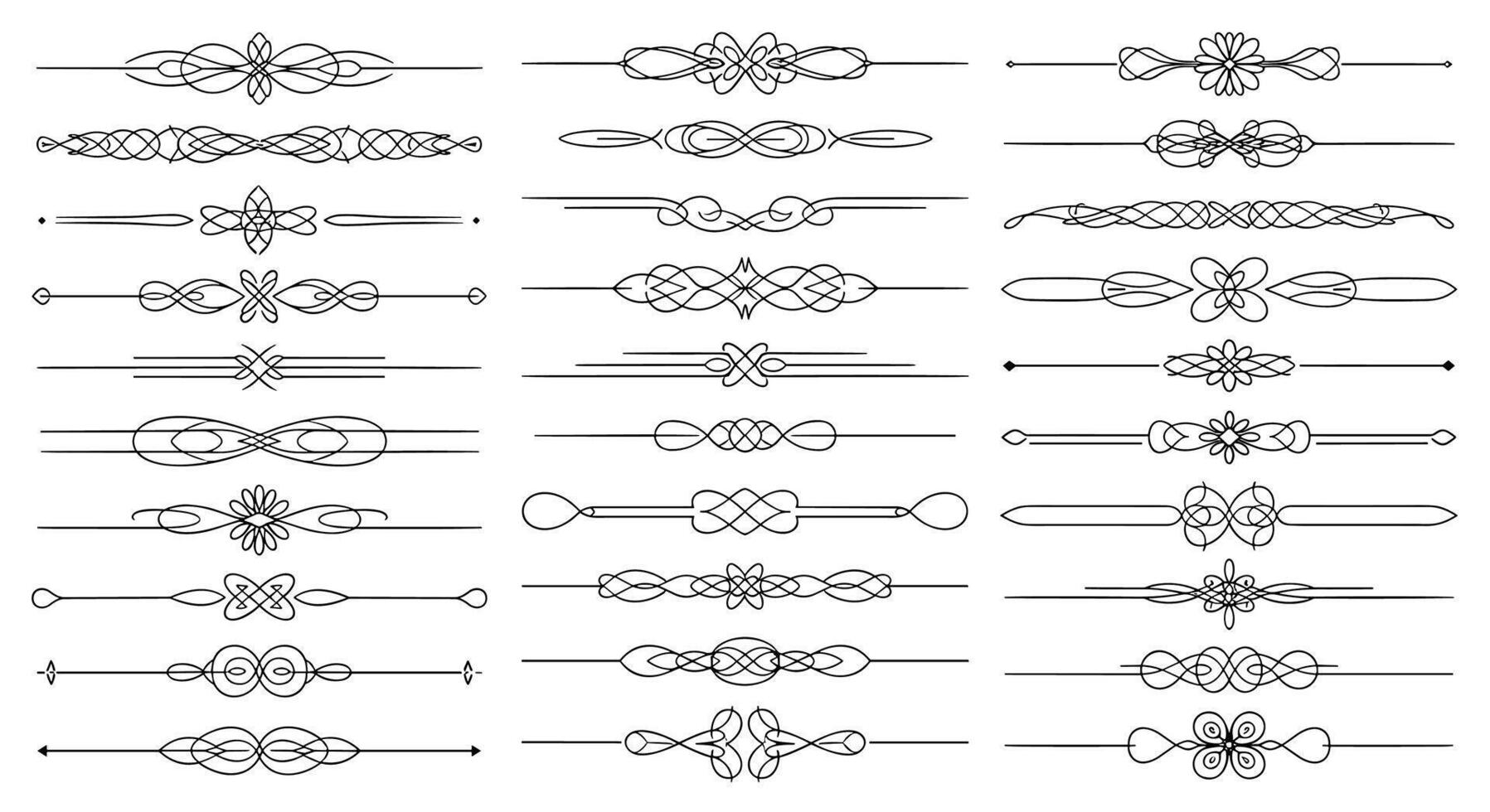 Collection of Dividers Decorative Lines and Design Elements for Text Decoration Project vector